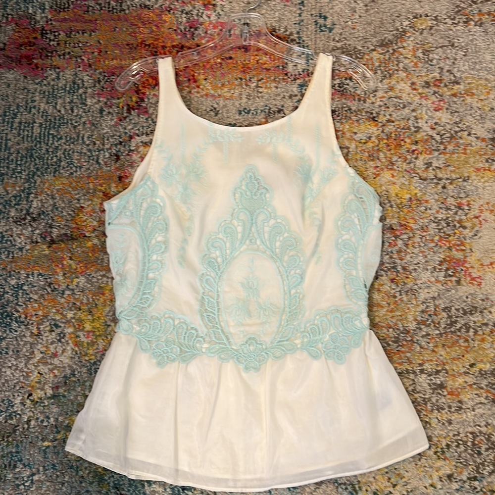 Dolce Vita silk and cotton embroidered blouse from Anthropologie.